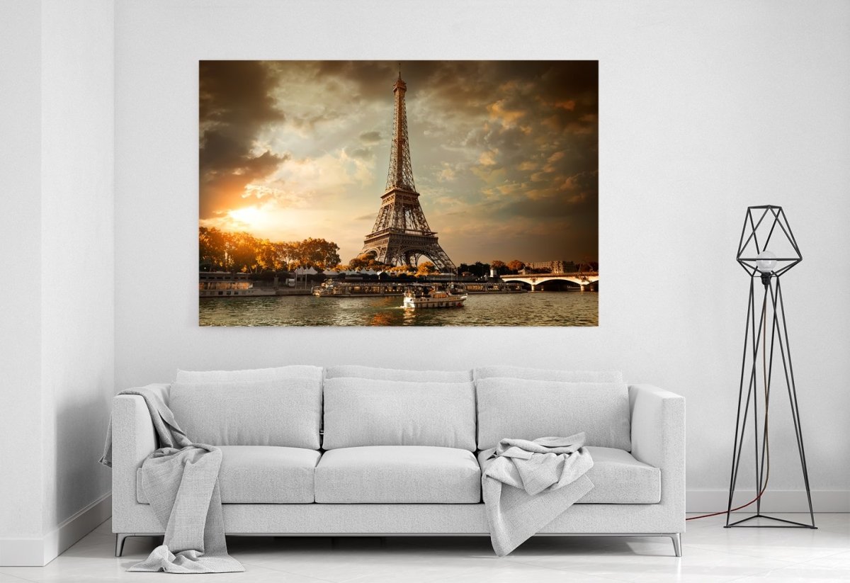 Eiffel Tower And Bridge Iena On The River Seine In Paris Canvas Print Picture - SPC270 - Art Fever - Art Fever