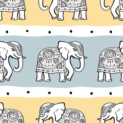 Elephants Seamless Animal Pattern Printed Picture Photo Roller Blind - RB538 - Art Fever - Art Fever
