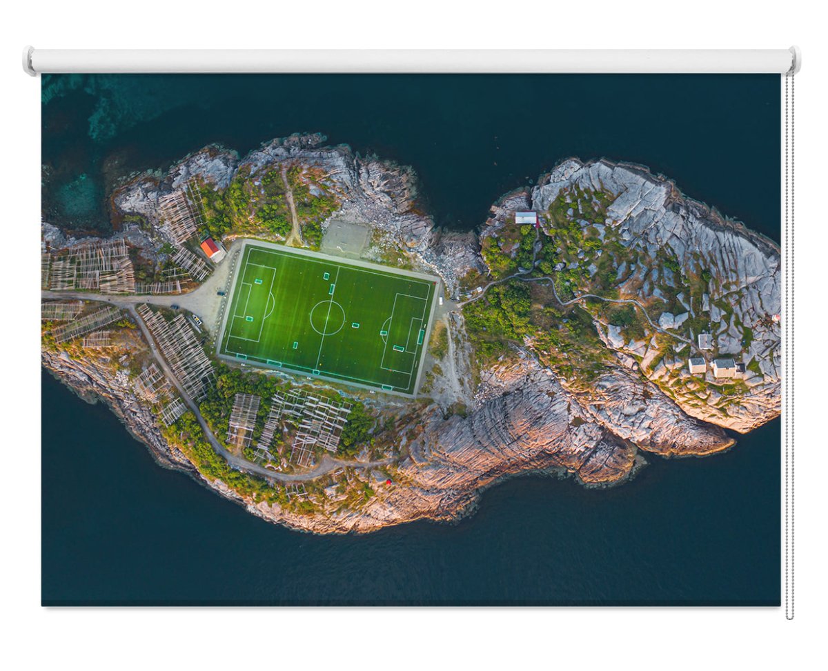 Football field on the edge of the world Printed Picture Photo Roller Blind - 1X1799098 - Art Fever - Art Fever
