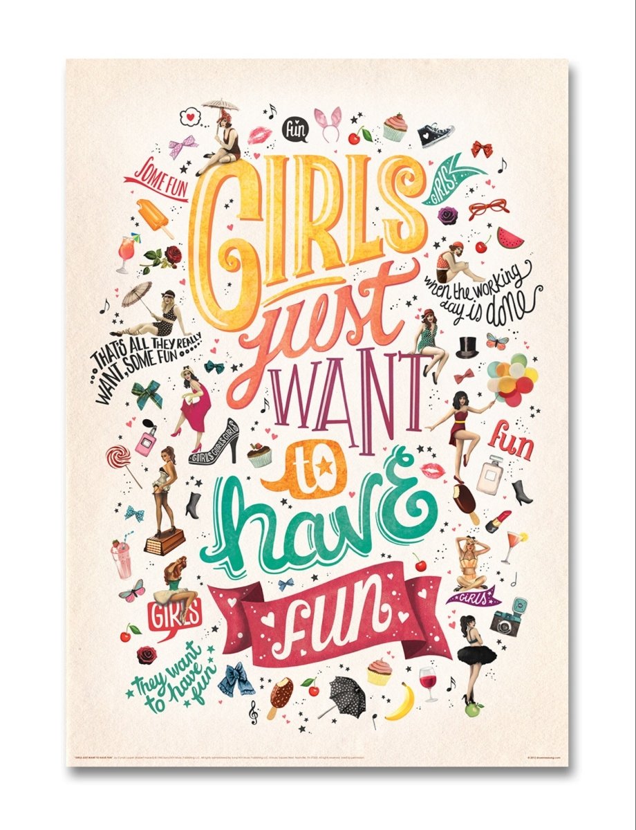 Girls Just Want to Have Fun Canvas Print Picture Wall Art - 1X2625008 - Art Fever - Art Fever