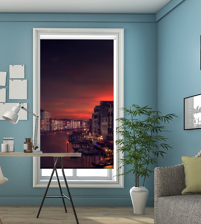 Grand Canal Venice at Sunset Printed Picture Photo Roller Blind - 1X1504163 - Art Fever - Art Fever