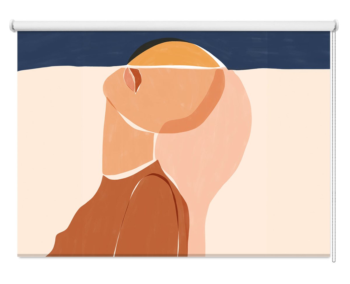 Half Face Half Sun Painting Printed Picture Photo Roller Blind - 1X2516590 - Art Fever - Art Fever