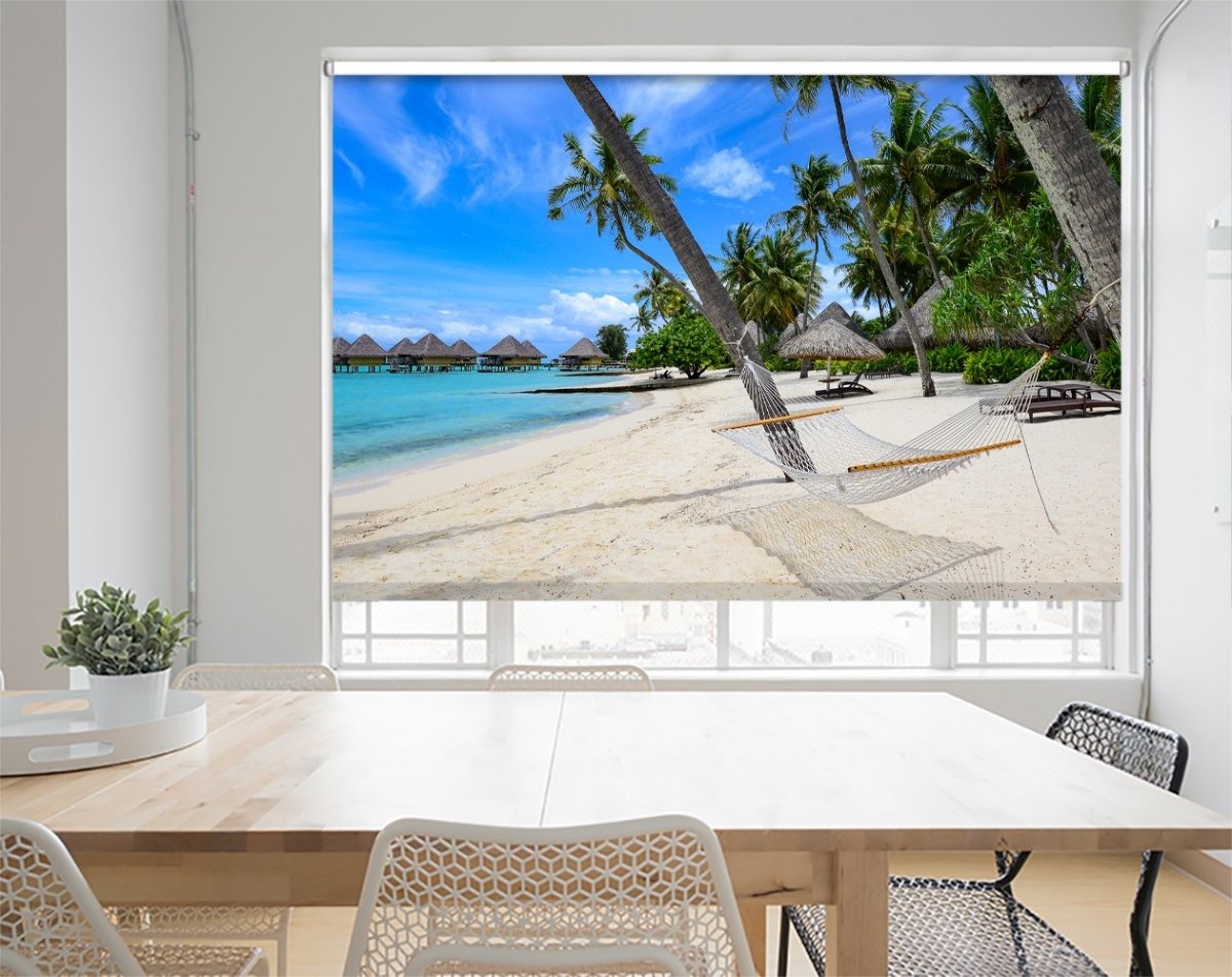 roller hängematte Hammock on the Tropical Beach Roller Blind | Photo Printed Picture Blinds