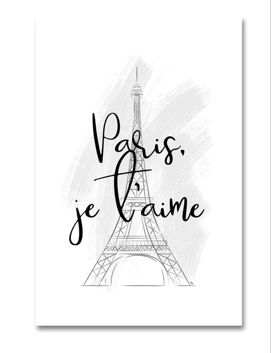 I Love Paris Quote Eiffel Tower Canvas Print Picture Wall Art - 1X2617144 - Art Fever - Art Fever
