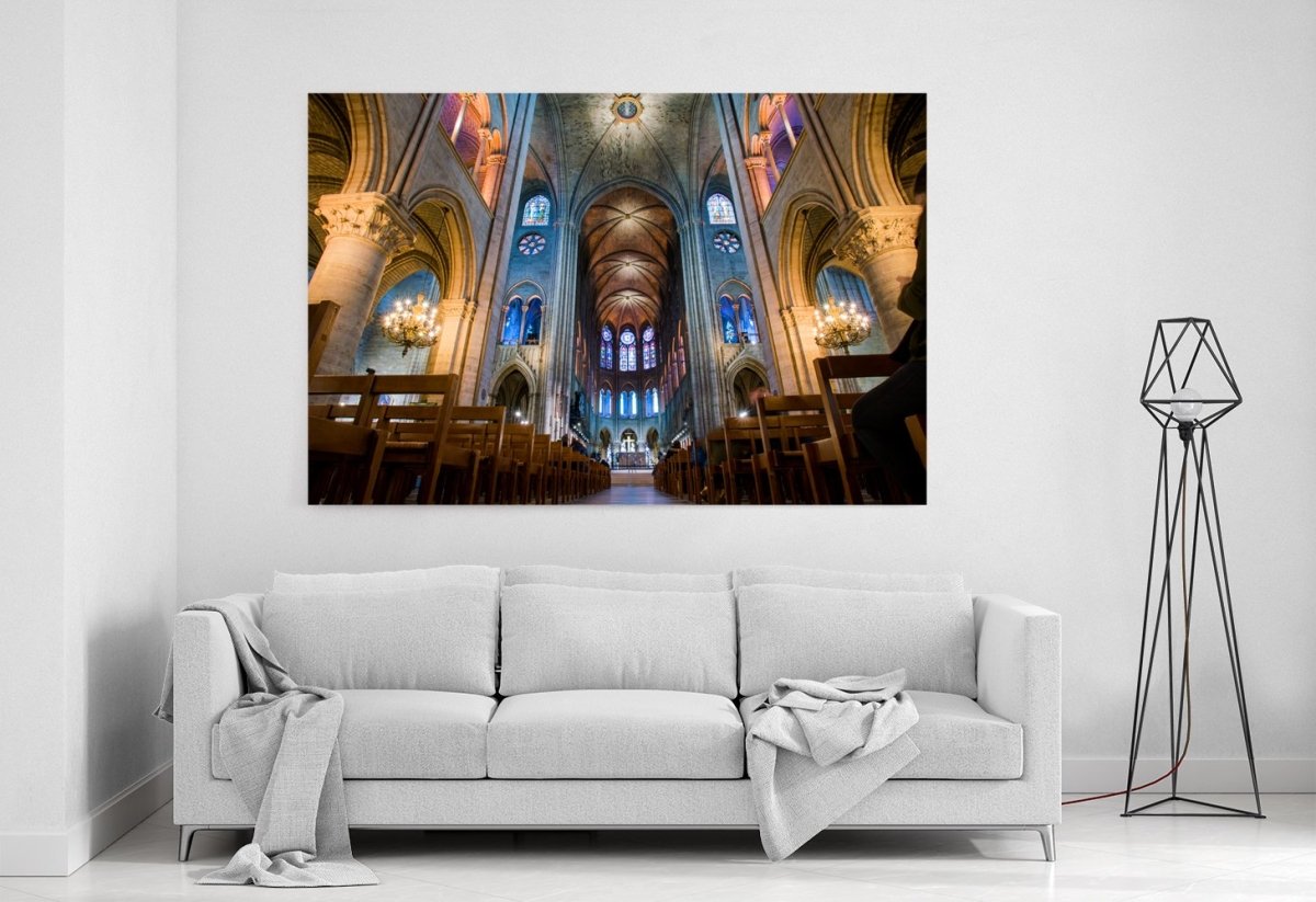 Interior Of The Notre Dame . PARIS Printed Canvas Print Picture - SPC161 - Art Fever - Art Fever
