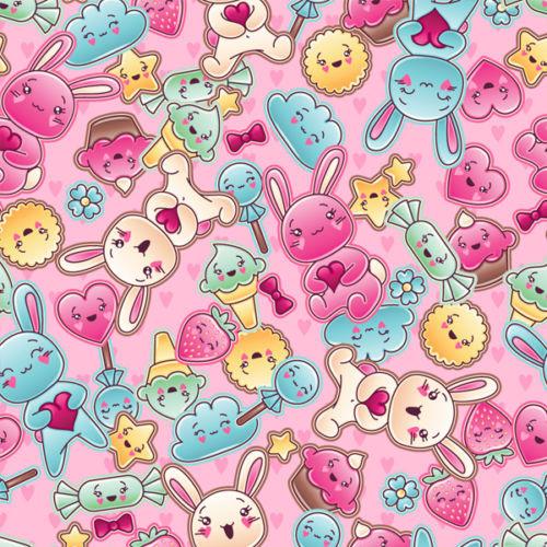 Kids Cartoon Pink Bunny Bears Printed Picture Photo Roller Blind - RB532 - Art Fever - Art Fever