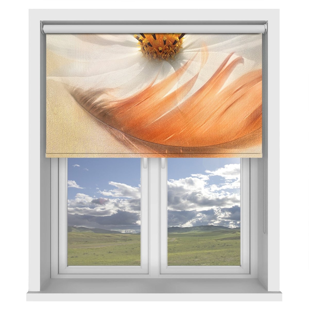 Light as a Feather Peach Flower Printed Picture Photo Roller Blind - 1X1610922 - Art Fever - Art Fever