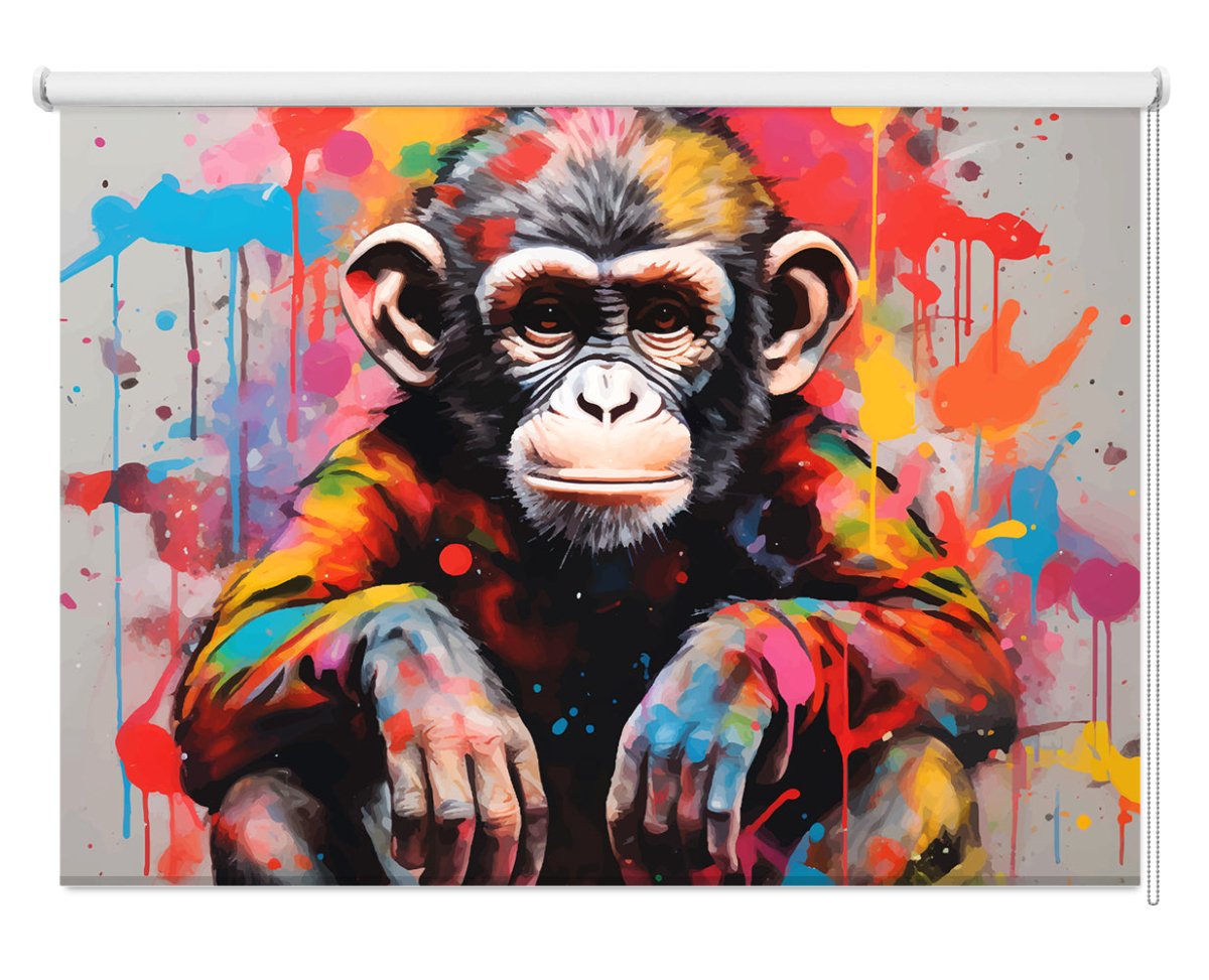 Monkey Pop Art Illustation Printed Picture Photo Roller Blind - 1X2721161 - Art Fever - Art Fever