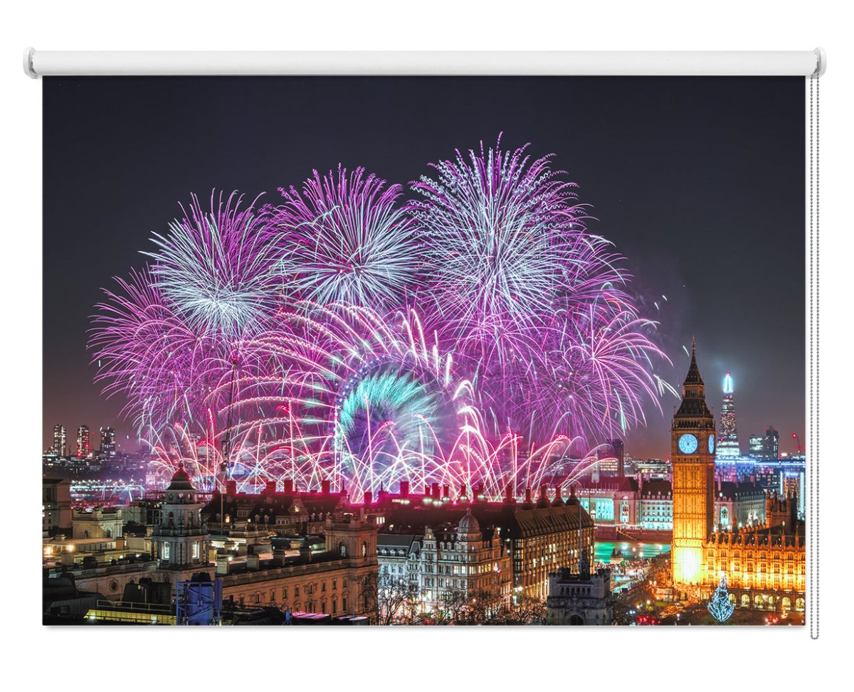 New Year Fireworks over Big Ben, London Printed Picture Photo Roller Blind - 1X1132971 - Art Fever - Art Fever