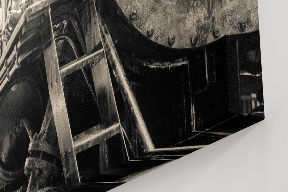 Old Black Locomotive Engine Printed Canvas Print Picture - SPC218 - Art Fever - Art Fever