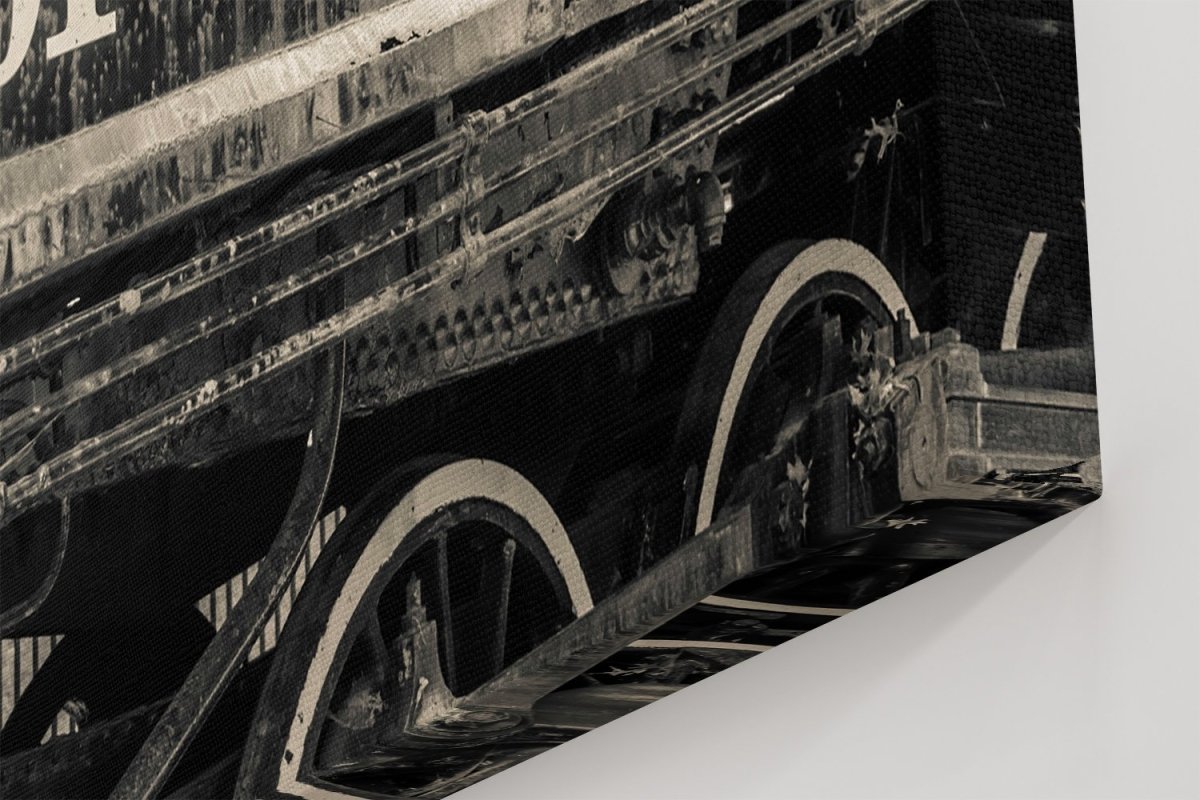 Old Black Locomotive Train Printed Canvas Print Picture - SPC219 - Art Fever - Art Fever