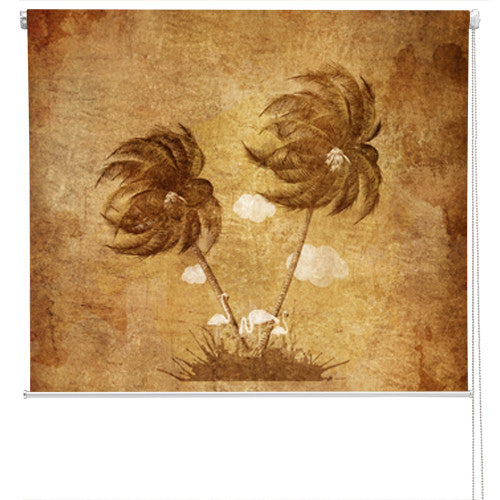 Palm tree tropical vintage effect Printed Picture Photo Roller Blind - RB169-Photo Roller Blinds-Art Fever