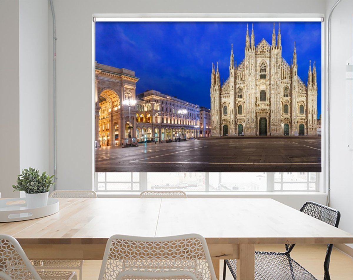 Piazza Del Duomo In Milan Italy Printed Picture Photo Roller Blind - RB1000 - Art Fever - Art Fever
