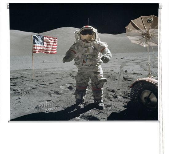 Space Astronaut on the Moon Printed Picture Photo Roller Blind - RB549 - Art Fever - Art Fever