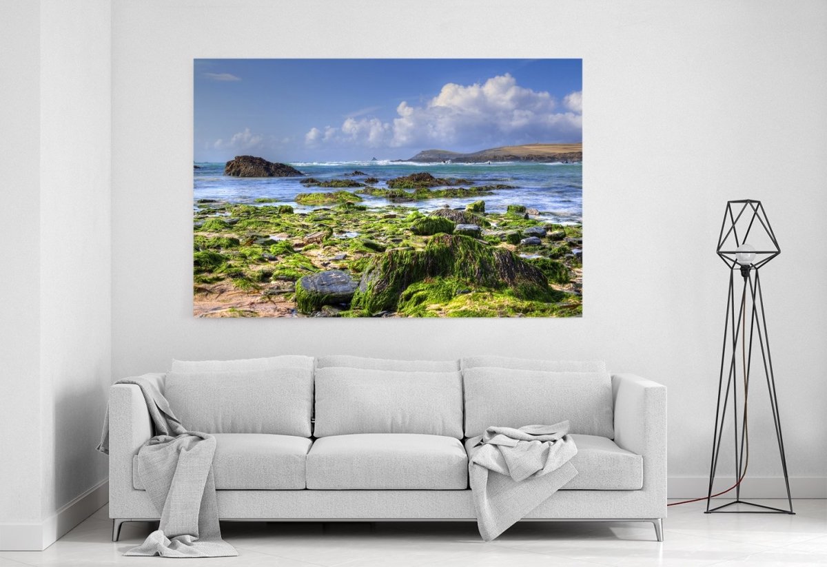 Surfers Enjoying The Sea At Treyarnon Bay, Cornwall Printed Canvas Print Picture - SPC216 - Art Fever - Art Fever