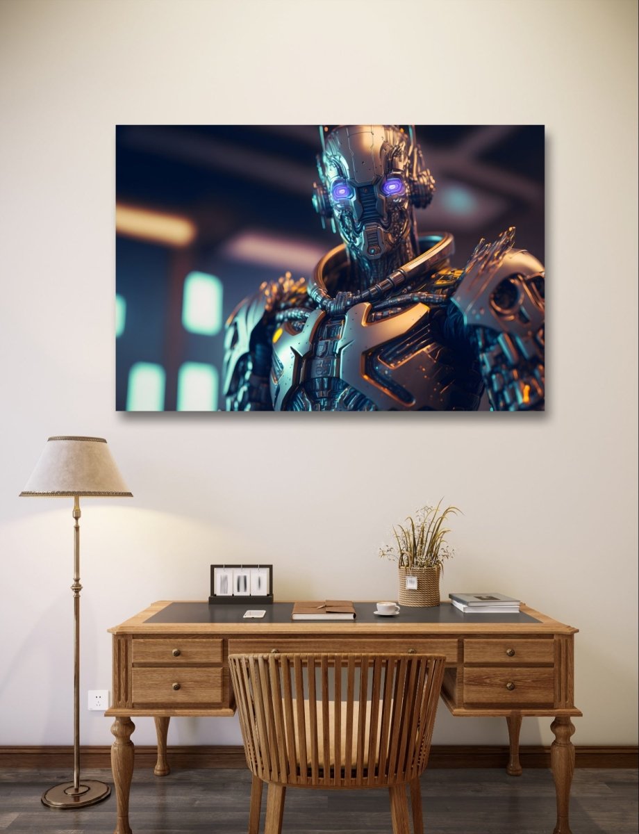 Terminator Style Futuristic Robot Ai Illustration Canvas Print Picture Wall Art - SPC219 - Art Fever - Art Fever