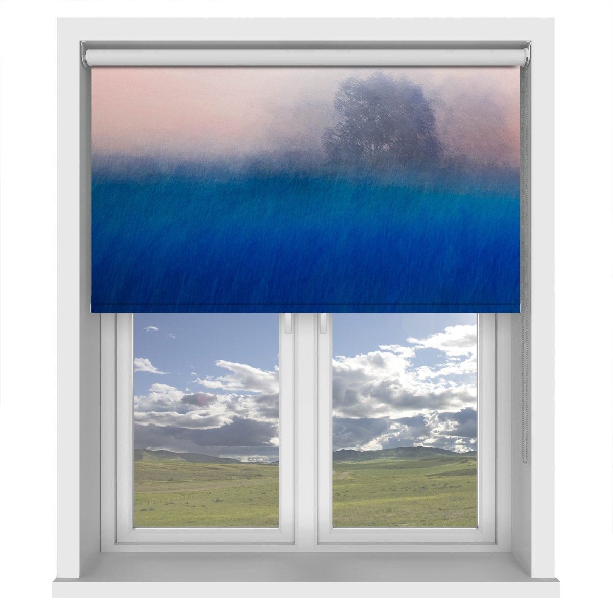 The Tree on the Blue Landscape Art Printed Picture Photo Roller Blind - 1X1626201 - Art Fever - Art Fever
