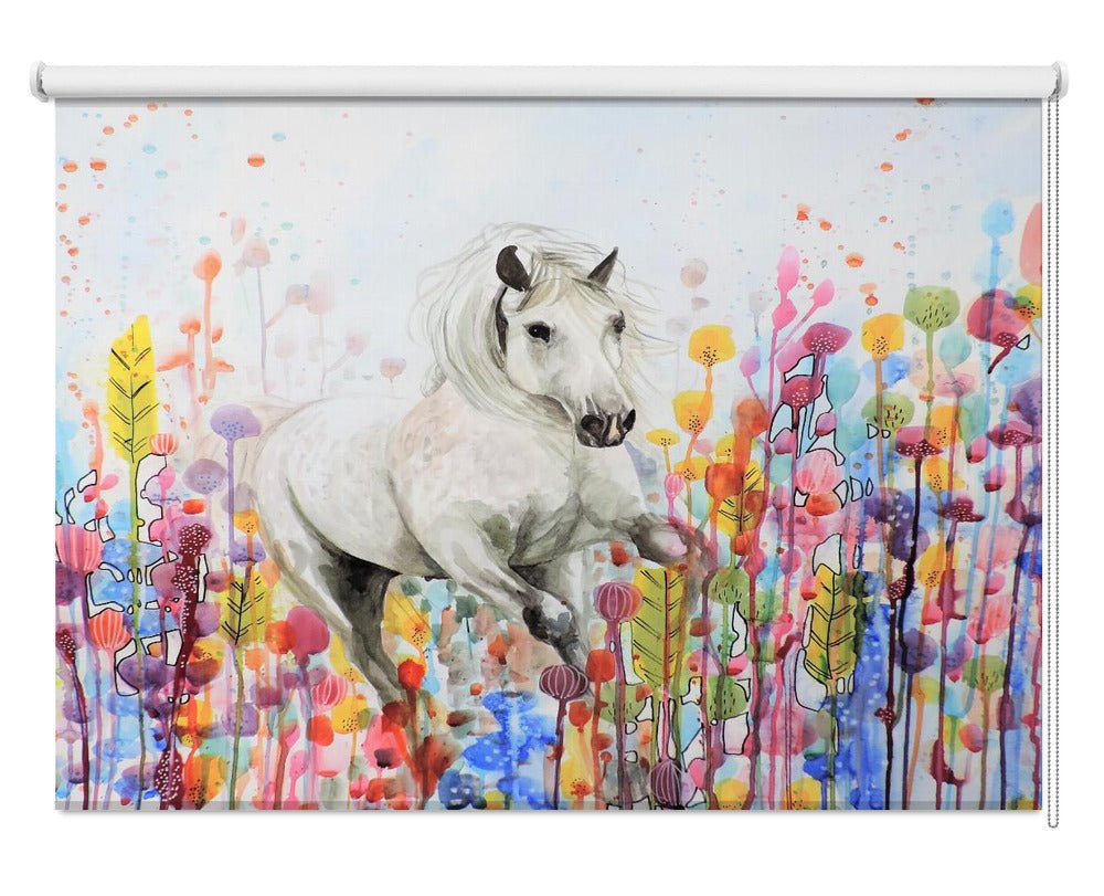 Toujours Sauvage Horse In Flowers Printed Picture Photo Roller Blind - 1X2564365 - Pictufy - Art Fever