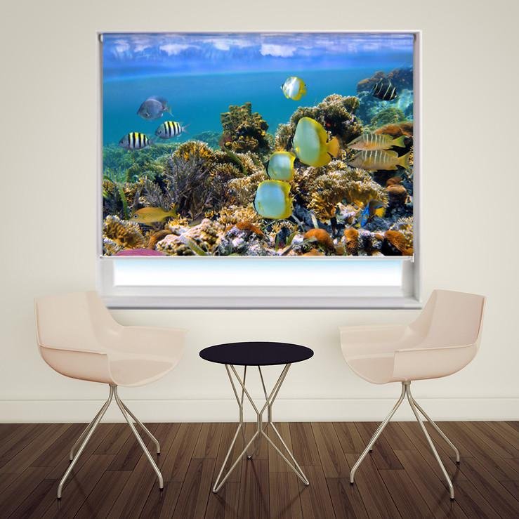 Tropical Coral Bay Printed Picture Photo Roller Blind - RB105 - Art Fever - Art Fever