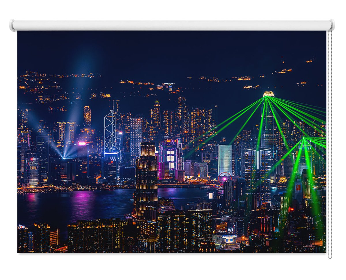 Victoria Harbour Light Show Hong Kong Printed Picture Photo Roller Blind - 1X2259170 - Art Fever - Art Fever