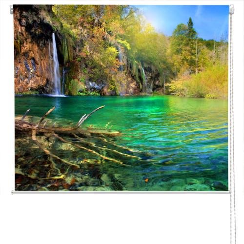 Waterfall In Plitvice Lakes, Croatia Printed Picture Photo Roller Blind - RB106 - Art Fever - Art Fever