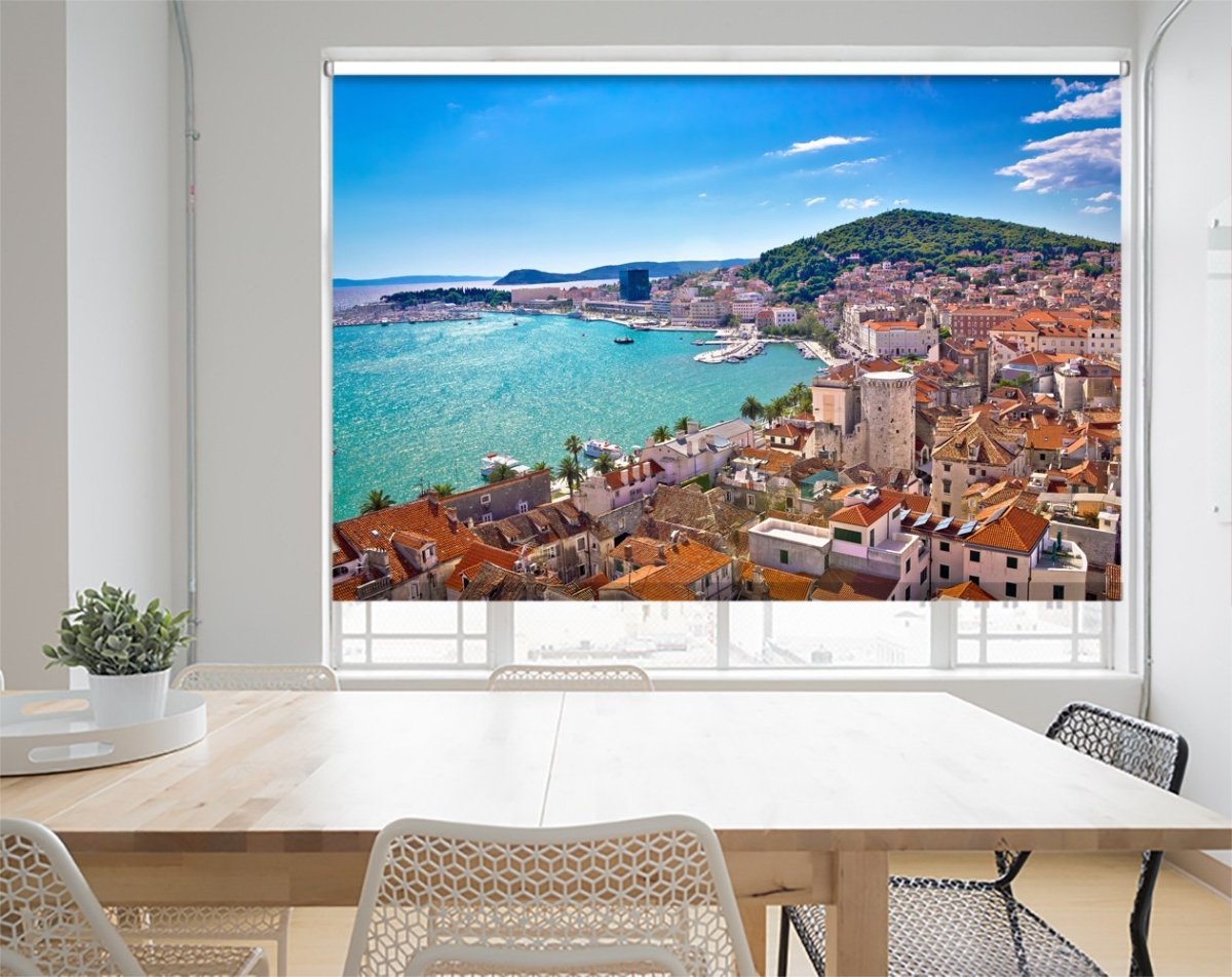 Waterfront And Marjan Hill Aerial View, Dalmatia, Croatia Printed Picture Photo Roller Blind - RB1001 - Art Fever - Art Fever