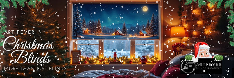 Deck the Windows: Transform Your Home with Art Fever's Merry Christmas Blinds - Art Fever