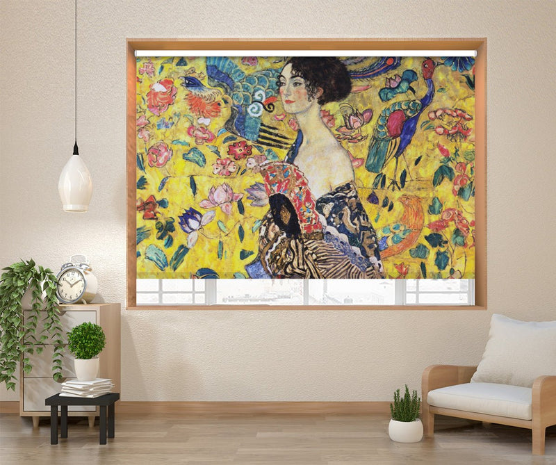The Allure of Gustav Klimt's "Lady with a Fan" Artwork: Now on Roller Blinds! - Art Fever