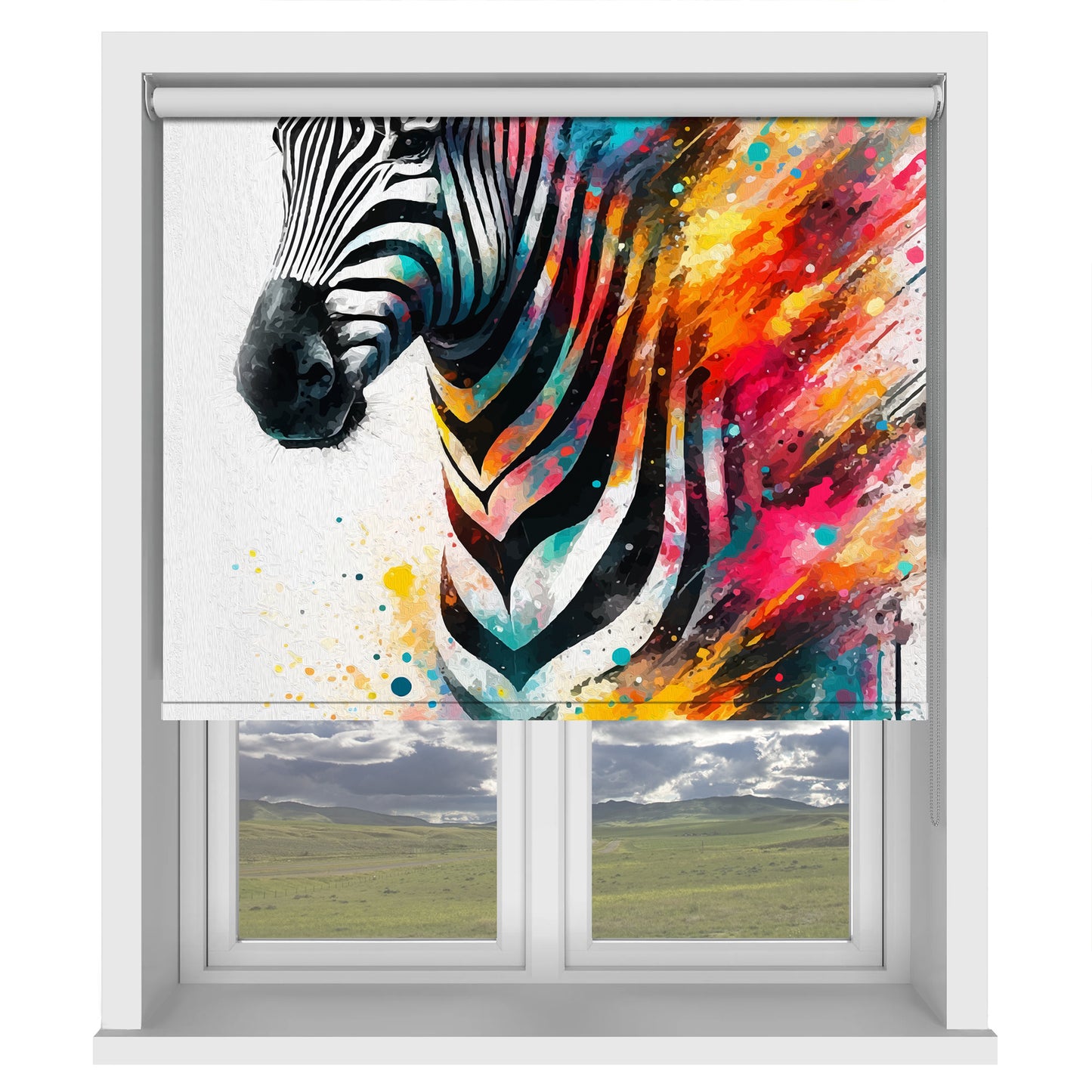 Colourful Zebra Printed Picture Photo Roller Blind - 1X2720590
