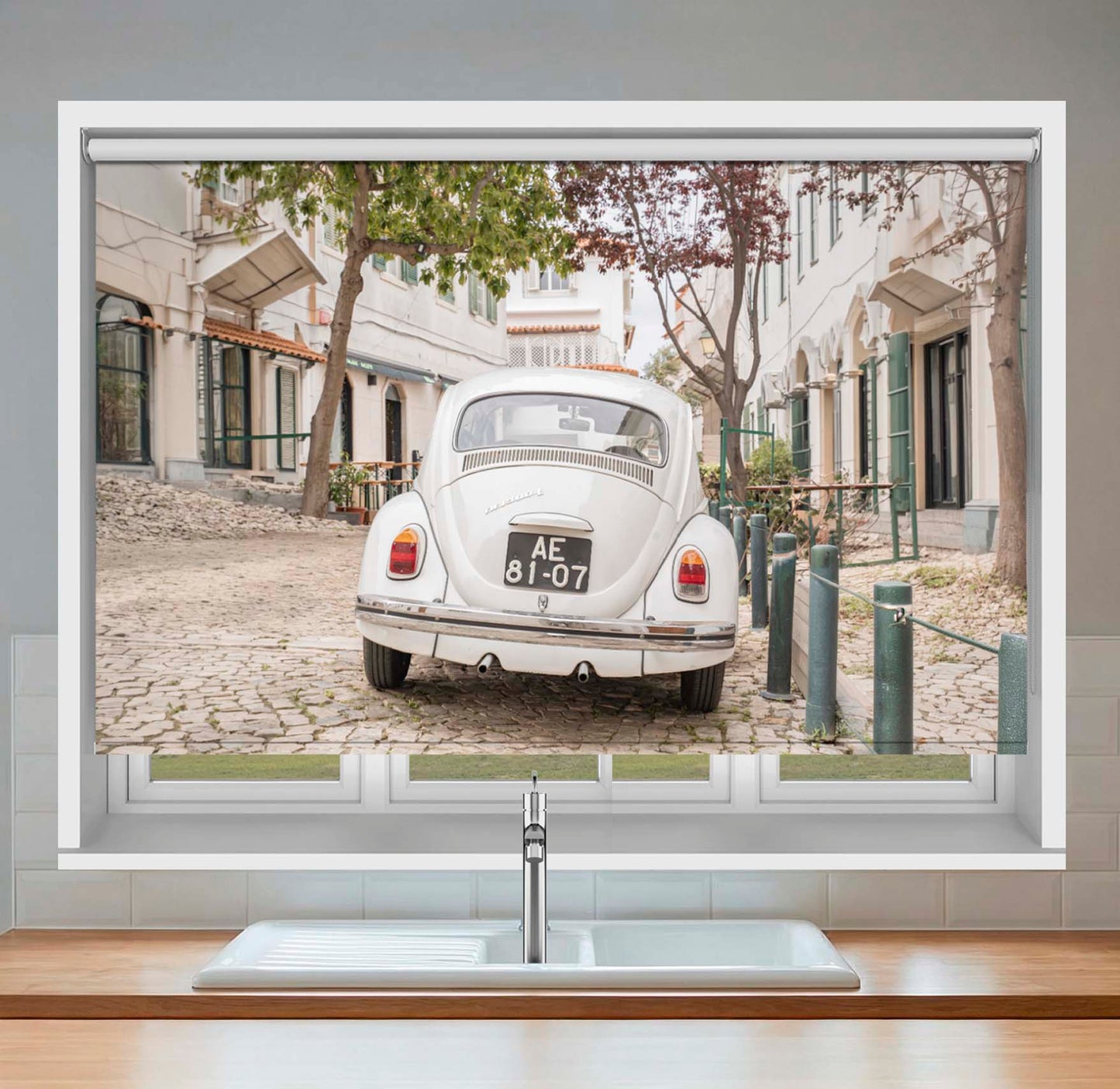 White Beetle, Cobblestone Nostalgia Printed Roller Blind - 1X2711032