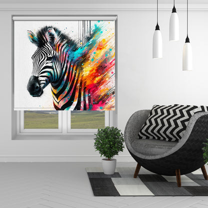 Colourful Zebra Printed Picture Photo Roller Blind - 1X2720590