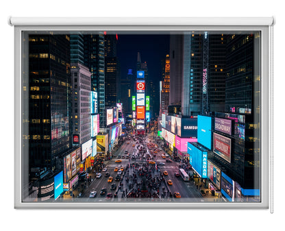 Window View of Times at Night Printed Picture Photo Roller Blind - RB1475