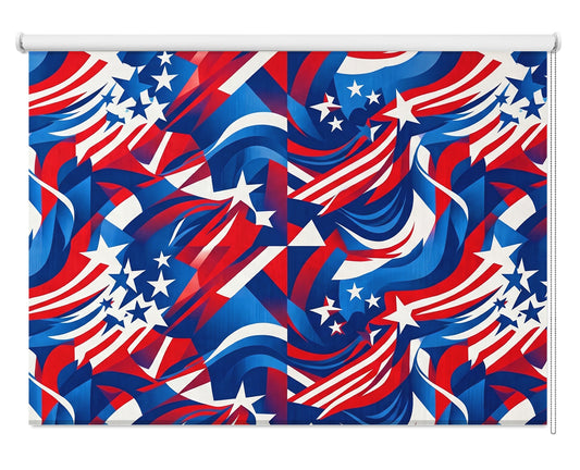 Stars & Stripes Modern Abstract USA Printed Roller Blind - RB1458 🇺🇸