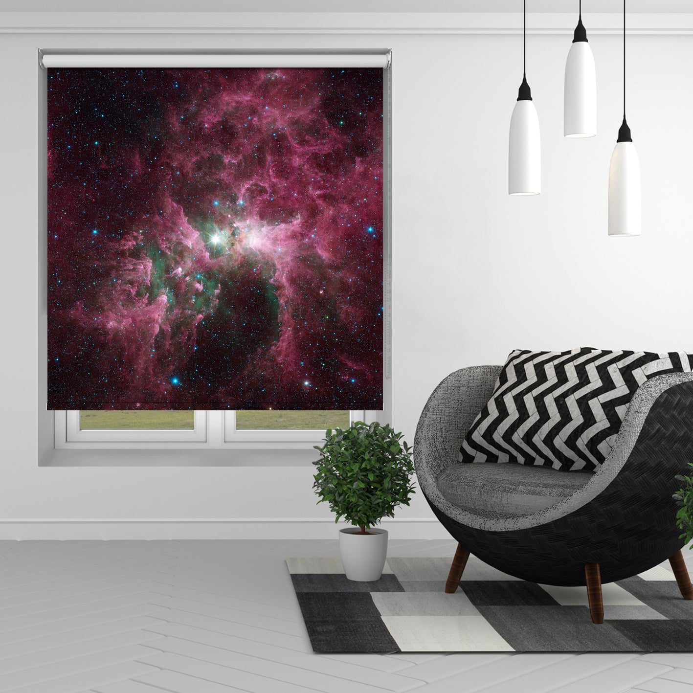 Purple Nebula By NASA Hubble Printed Picture Photo Roller Blind - RB1392