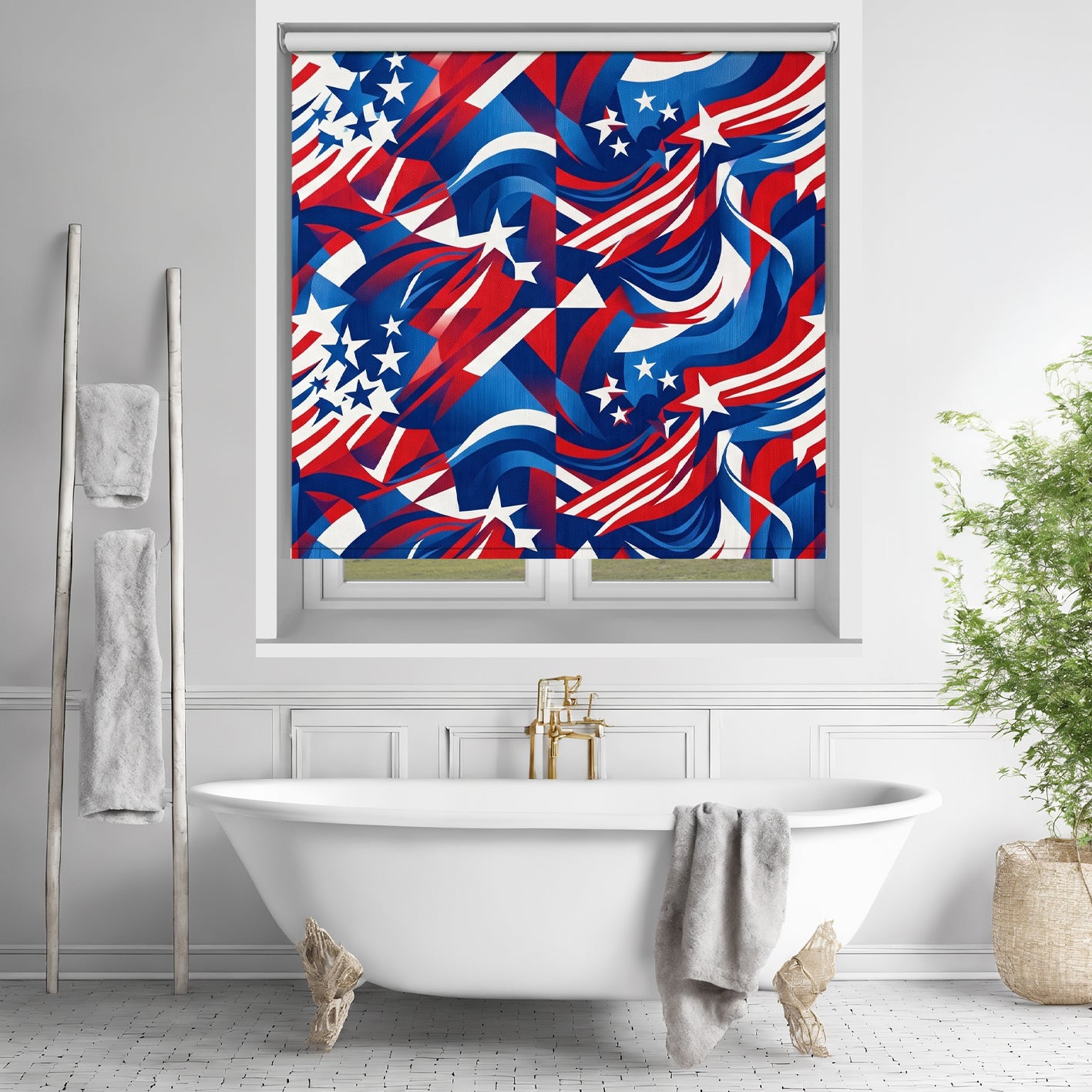 Stars & Stripes Modern Abstract USA Printed Roller Blind - RB1458 🇺🇸