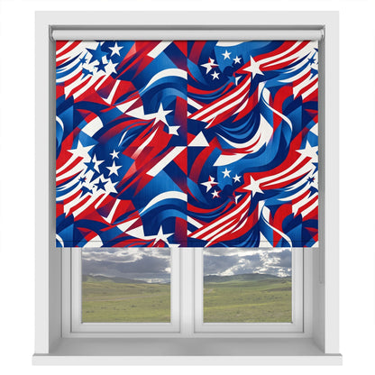 Stars & Stripes Modern Abstract USA Printed Roller Blind - RB1458 🇺🇸