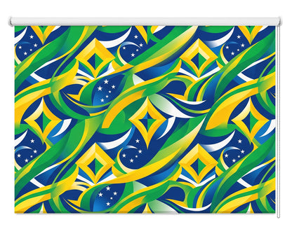 Abstract Geometric Brazil Bespoke Printed Roller Blind - RB1462 🇧🇷