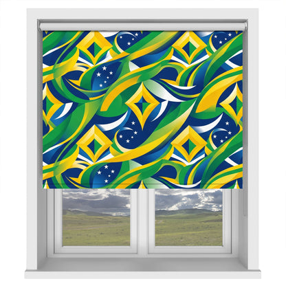 Abstract Geometric Brazil Bespoke Printed Roller Blind - RB1462 🇧🇷