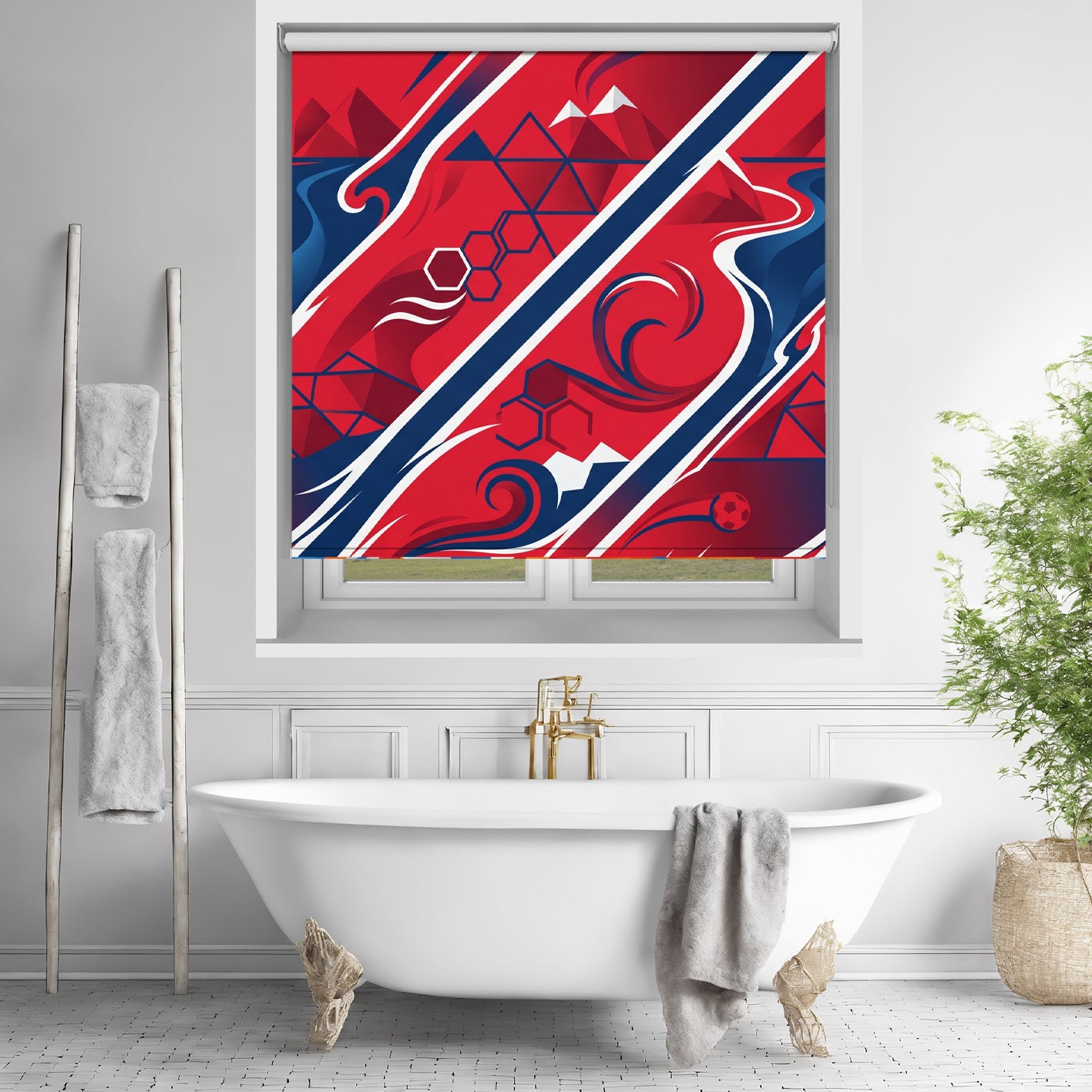 Midnight Fjord Motion Abstract Norway Printed Roller Blind - RB1466 🇳🇴