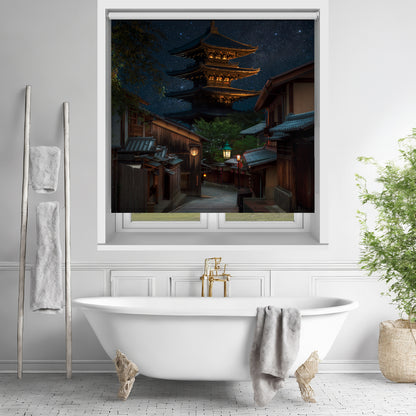 Ancient street Kyoto Japan at Night Printed Photo Roller Blind - 1X1672451