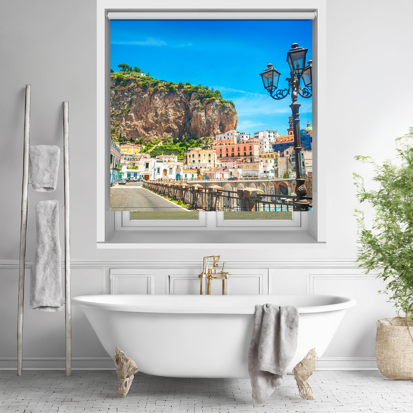Atrani Amalfi Coast Italy Cliffside Printed Roller Blind - RB1470