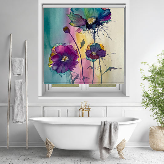 Flower Fantasy Poppy Watercolour Printed Picture Photo Roller Blind - 1X2908087