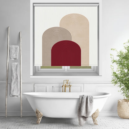 Boho Red & Beige Abstract Arch Roller Blind - 1X2955125