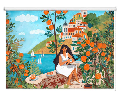 Mediterranean Coast Travel Poster Printed Roller Blind - 1X2806534