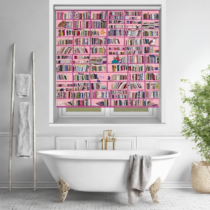 Cozy Pink Library Printed Roller Blind - 1X2779518