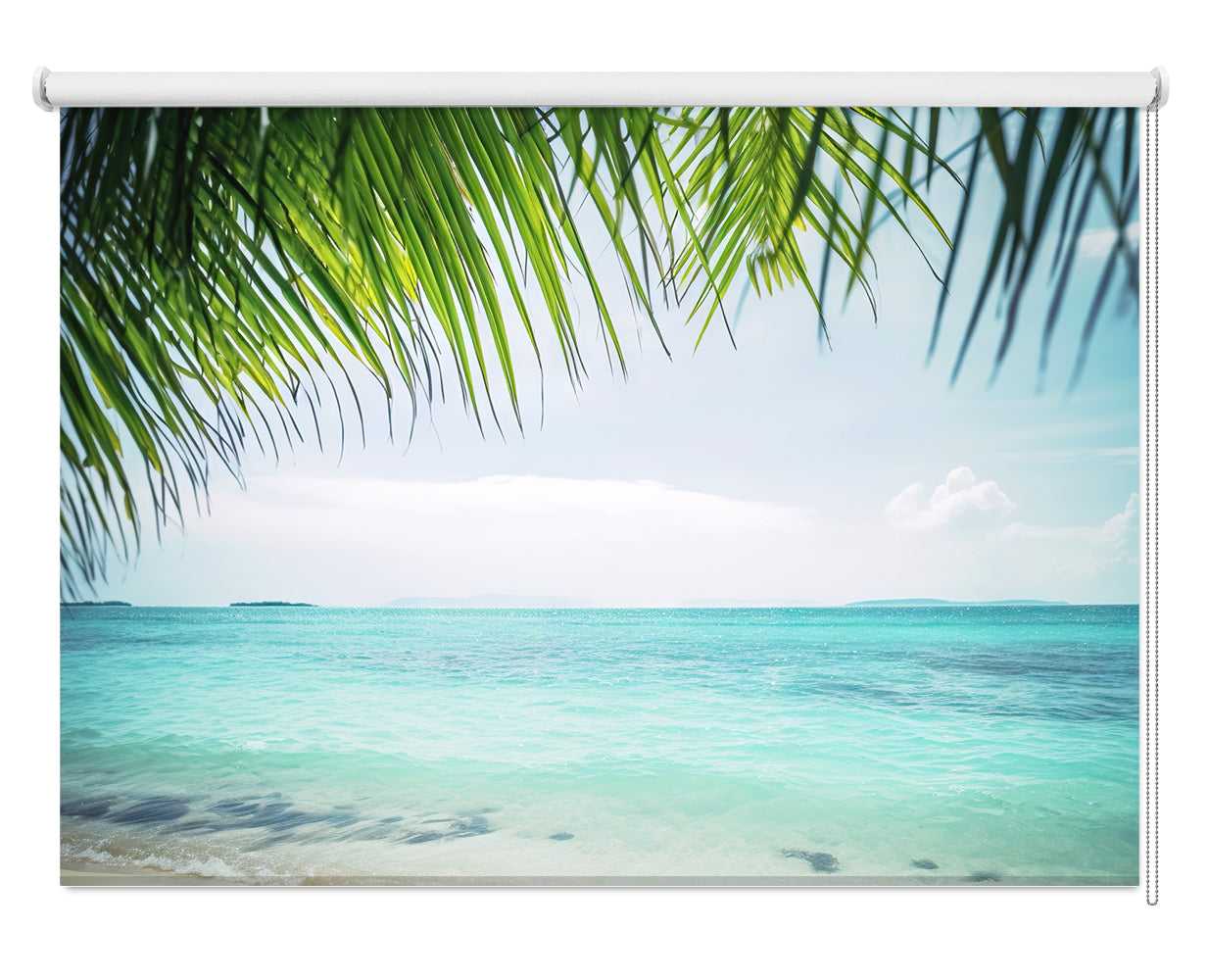 Tropical palm Beach Printed Picture Photo Roller Blind - RB281