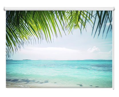 Tropical palm Beach Printed Picture Photo Roller Blind - RB281