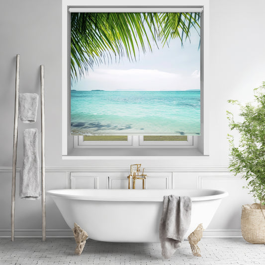 Tropical palm Beach Printed Picture Photo Roller Blind - RB281