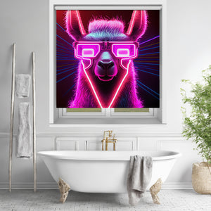 Neon Party Llama Printed Picture Photo Roller Blind - RB1414