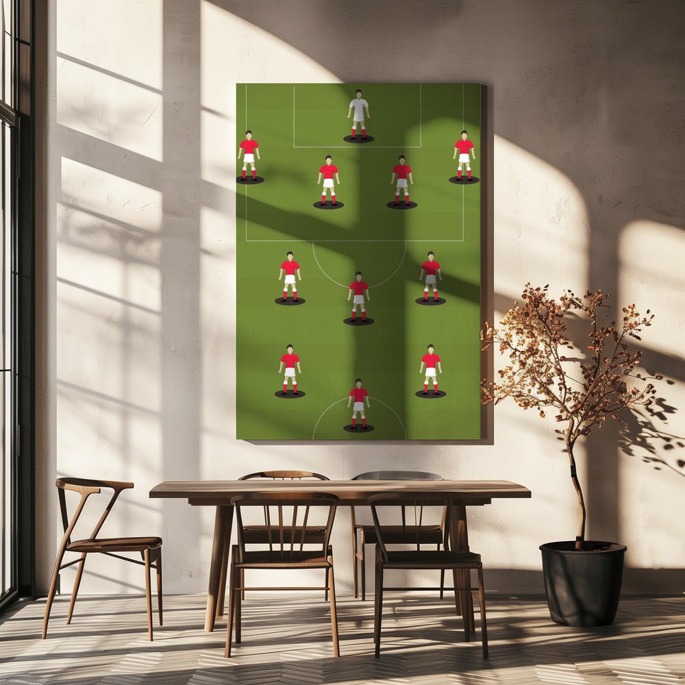 4 - 3 - 3 Football Team Canvas Print Wall Art 1X3067855 - ART FEVER - Art Fever